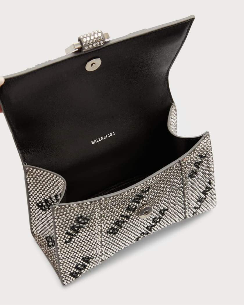 Balenciaga Hourglass Top Handle Bag Allover Logo Monogram Coated Canvas XS  - ShopStyle