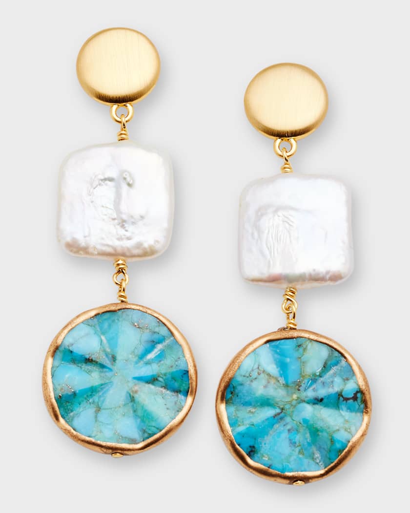 NEST Jewelry Turquoise Wave Statement Drop Earrings Neiman Marcus