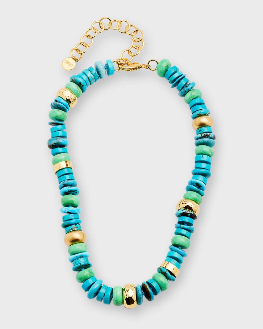 Blue Multi Strand Beaded Necklace with Bird Accent
