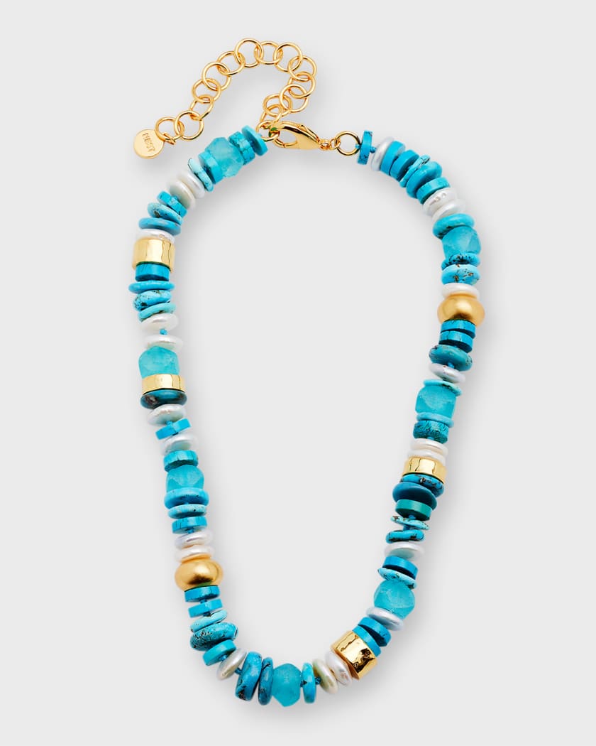 NEST Jewelry Turquoise and Pearl Strand Necklace