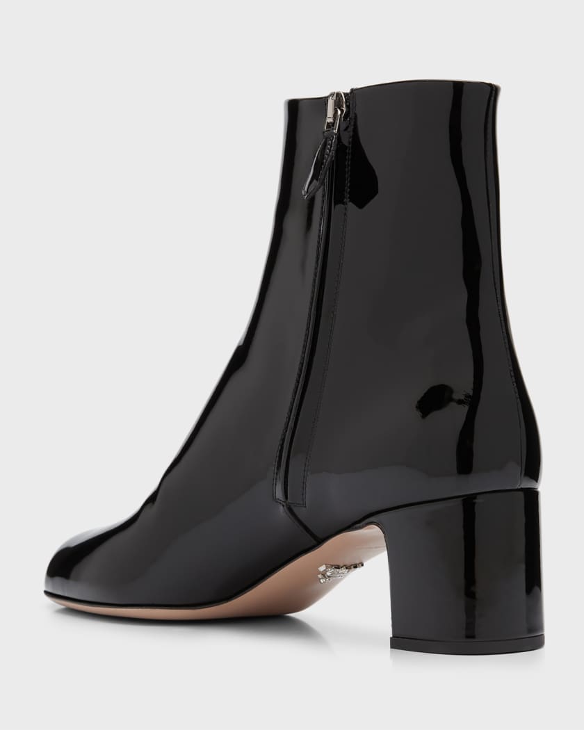 Prada Patent Block Heel Ankle Booties Neiman Marcus