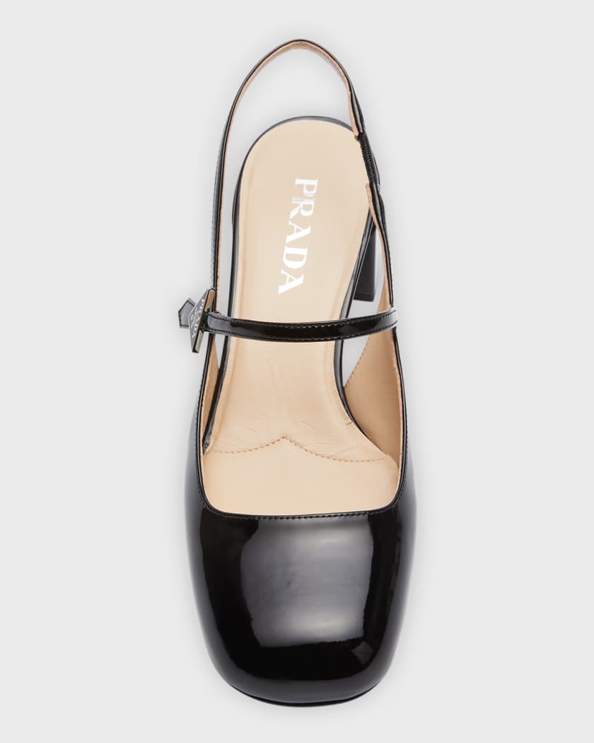 Prada patent leather mary jane pumps discount