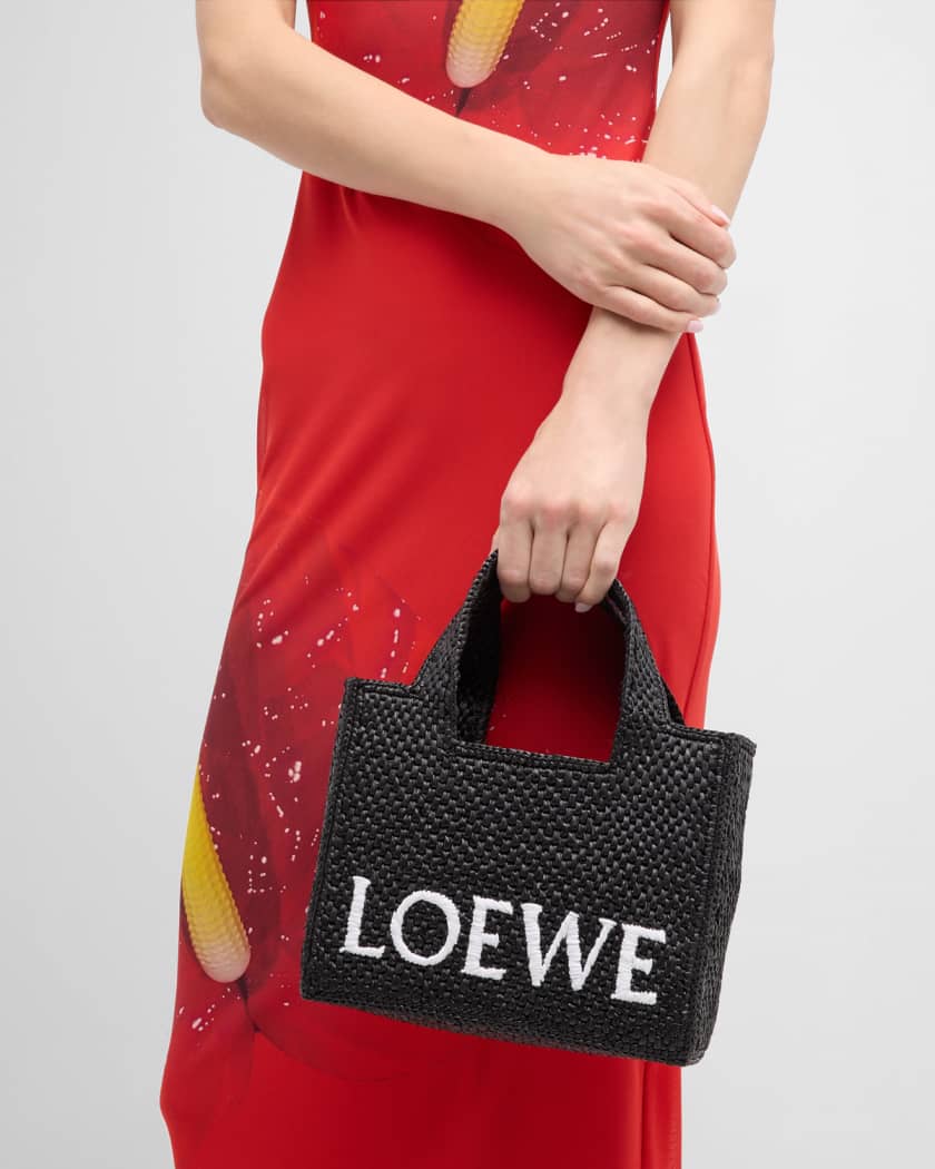 Shop LOEWE LOEWE x Paula's Ibiza Medium Raffia Logo Tote Bag