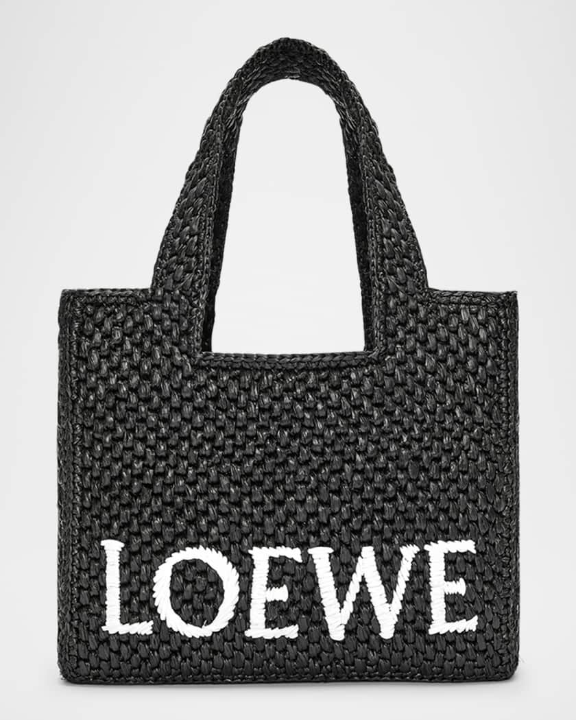 Small logo raffia basket bag