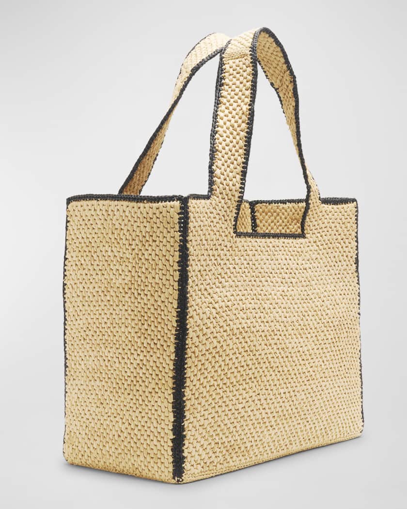 Fold Raffia Shopper Tote Bag