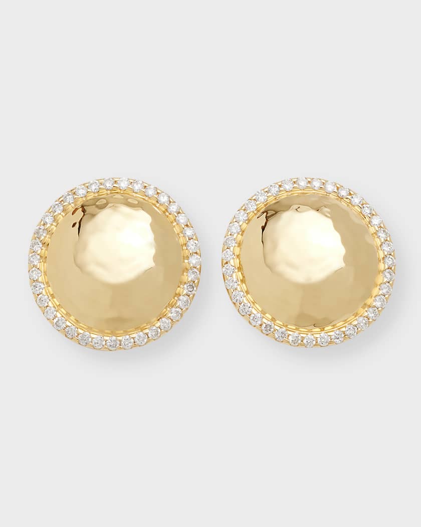 Ippolita 18K Stardust Goddess Medium Hammered Dome Stud Earrings