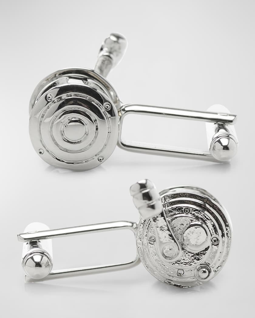 Men's Two-Tone Fishing Reel Cufflinks