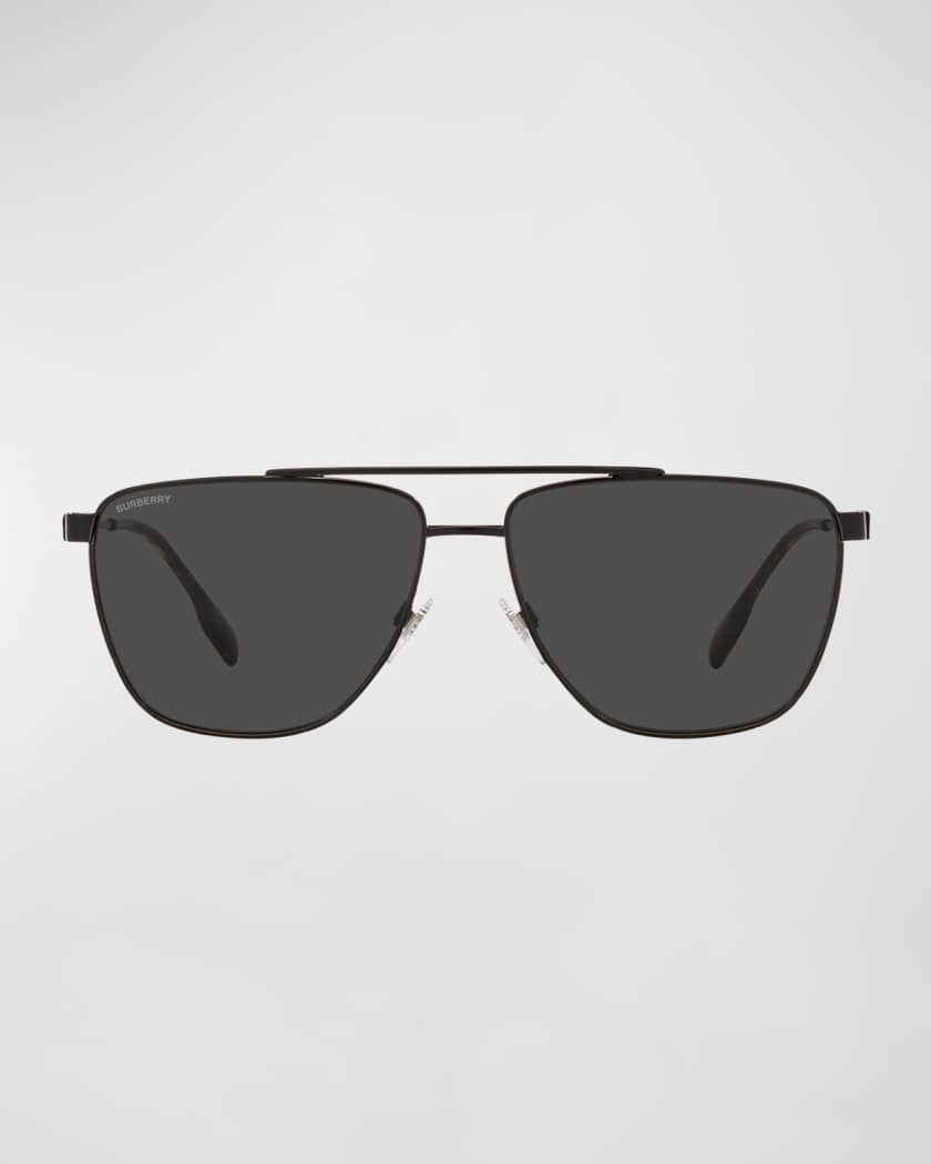 Burberry Men's Blaine Double-Bridge Metal Aviator Sunglasses | Neiman Marcus