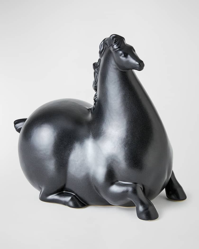 Libertino Horse Sculpture - Matte Black 