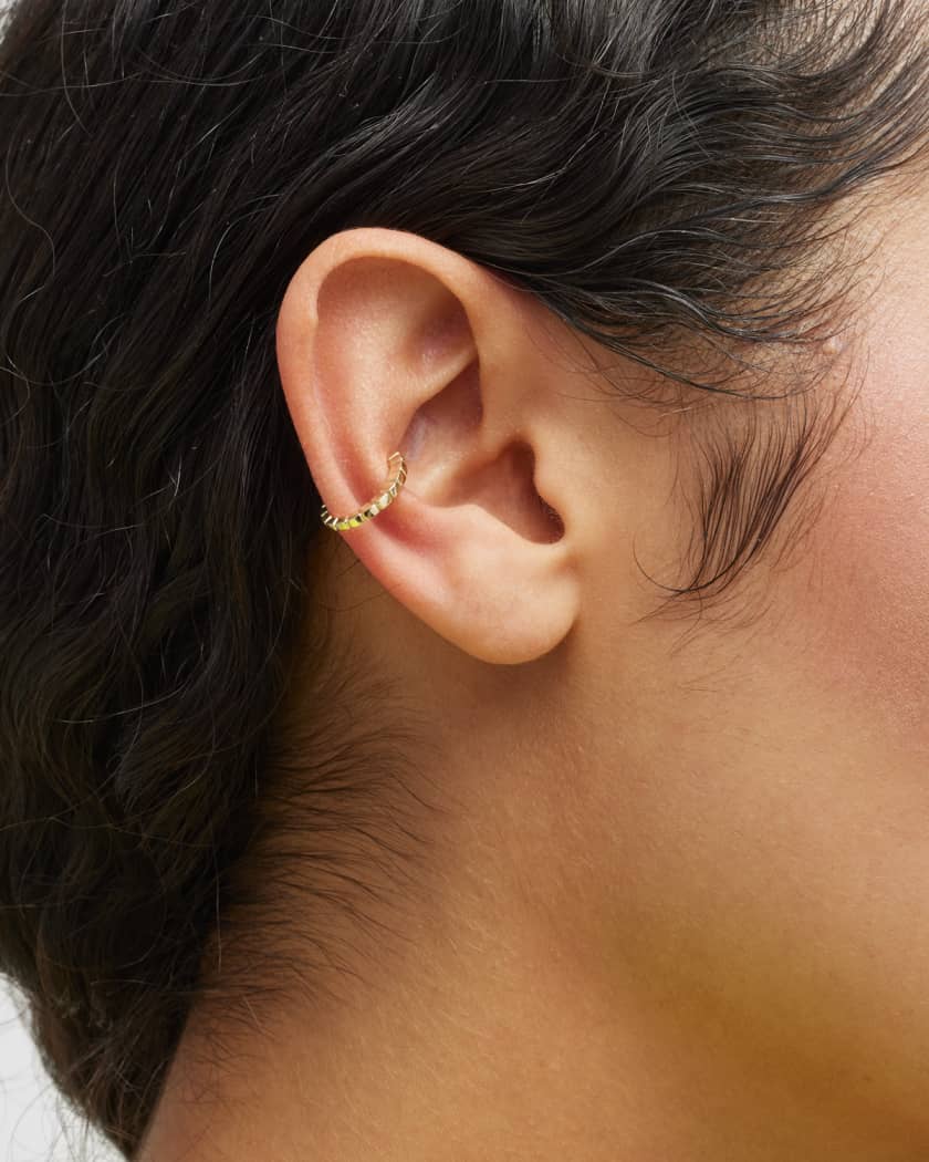 LANA 14k Gold Knife-Edge Hollow Hoop Earrings