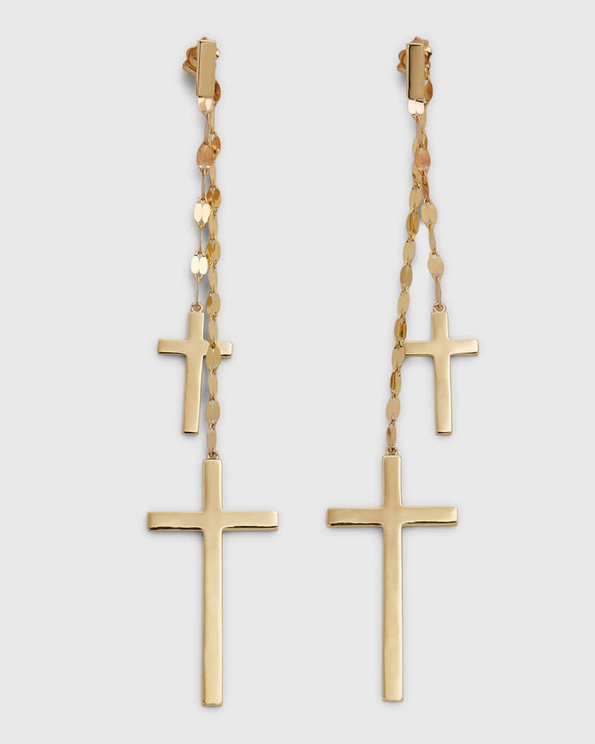 Double cross earrings hotsell