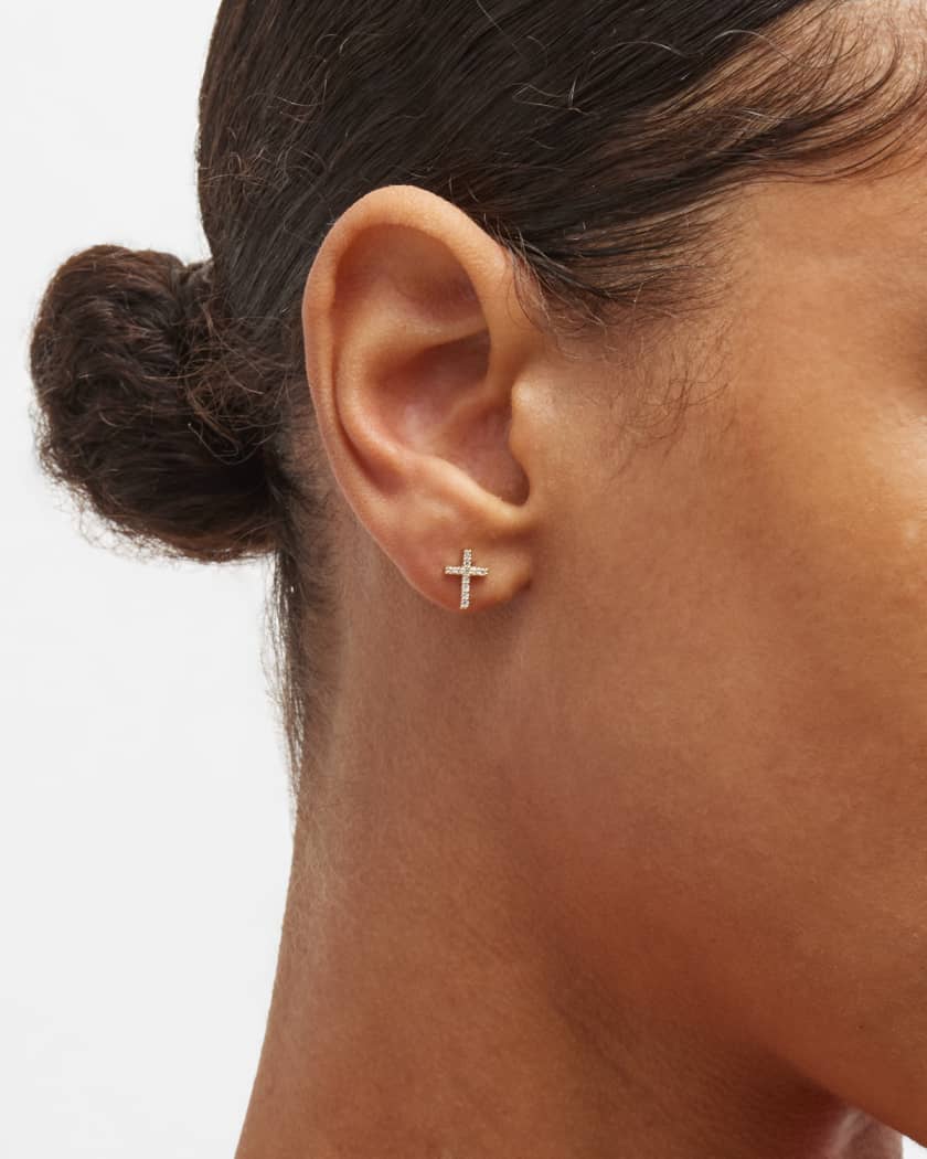 Mini cross stud earrings discount