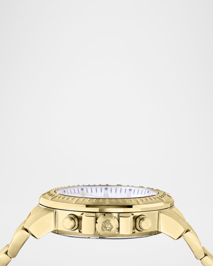 Versace Men's New Chrono IP Yellow Gold Bracelet Watch, 45mm