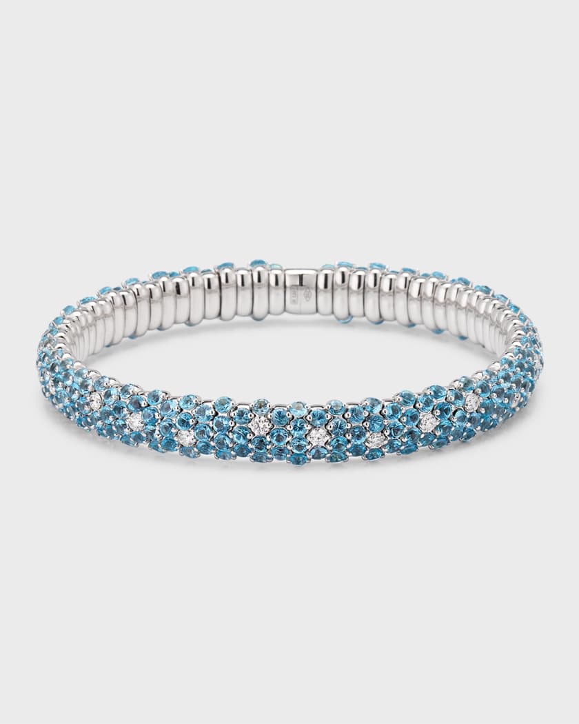 Blue topaz bracelet white on sale gold