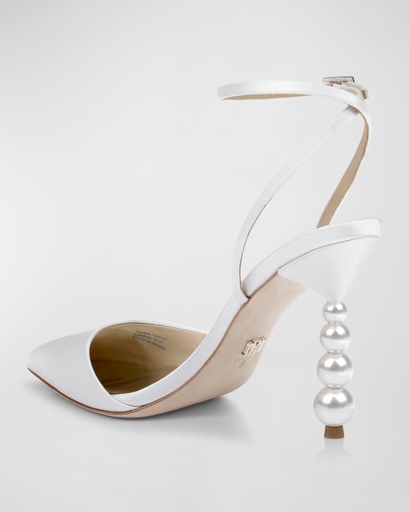 Indie Satin Ankle-Strap Cocktail Pumps
