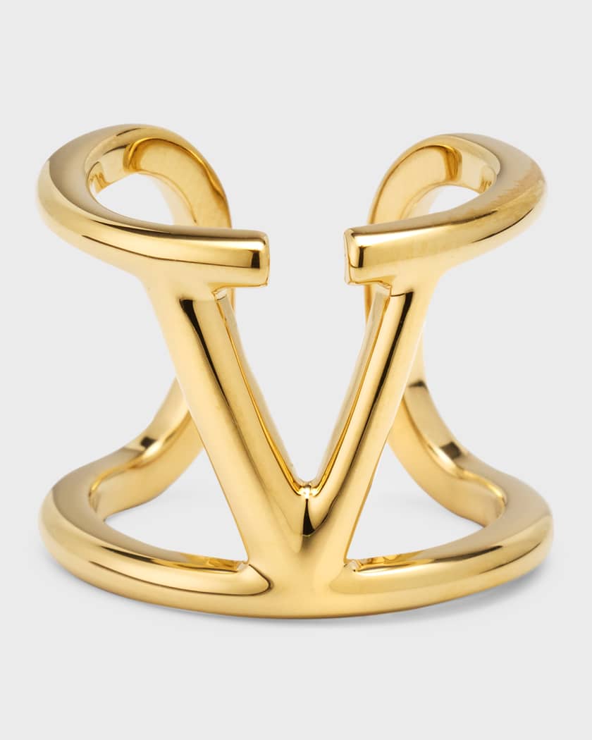 Valentino Garavani - V-logo Ring - Womens - Yellow Gold
