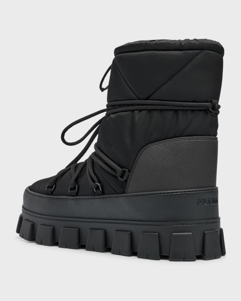 Quilted Nylon Snow Boots in White - Prada