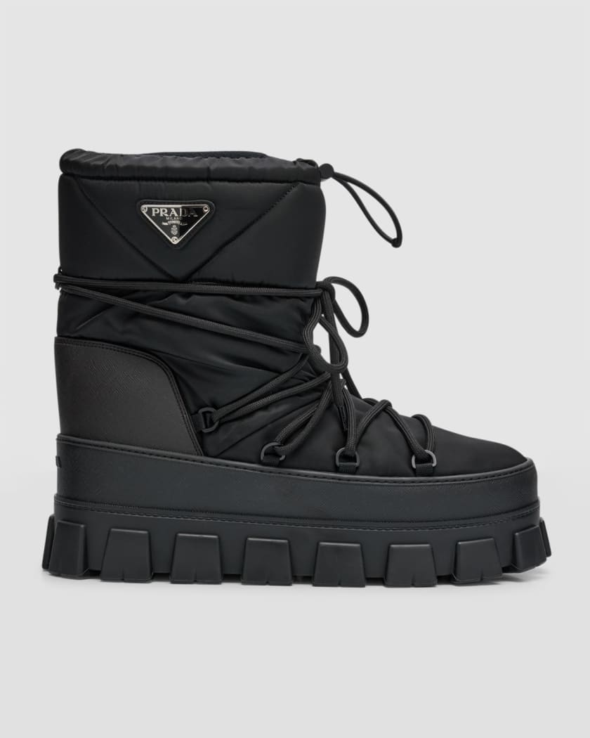 Prada Nylon Gabardine Après Ski Boots - Black