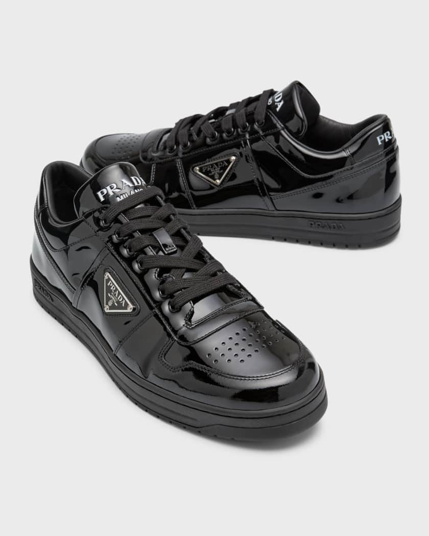 Prada Newac Patent Leather Sneakers in Black for Men