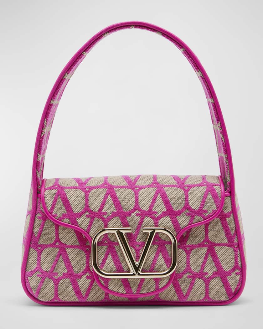 Valentino Vlogo Small Toile Iconographe Canvas & Leather Shoulder Bag