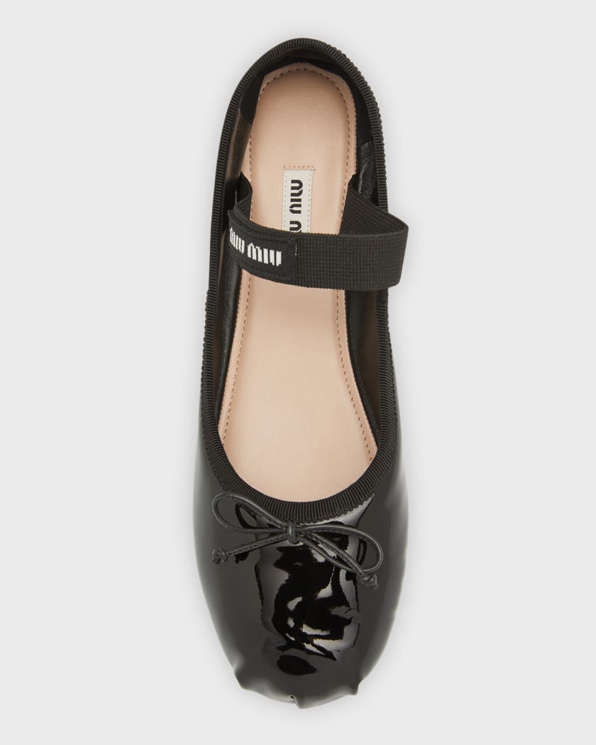 Miu miu patent leather flats clearance