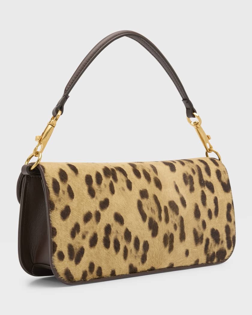Valentino Crystal-embellished Leopard Print Pony Hair Small Shoulder Bag