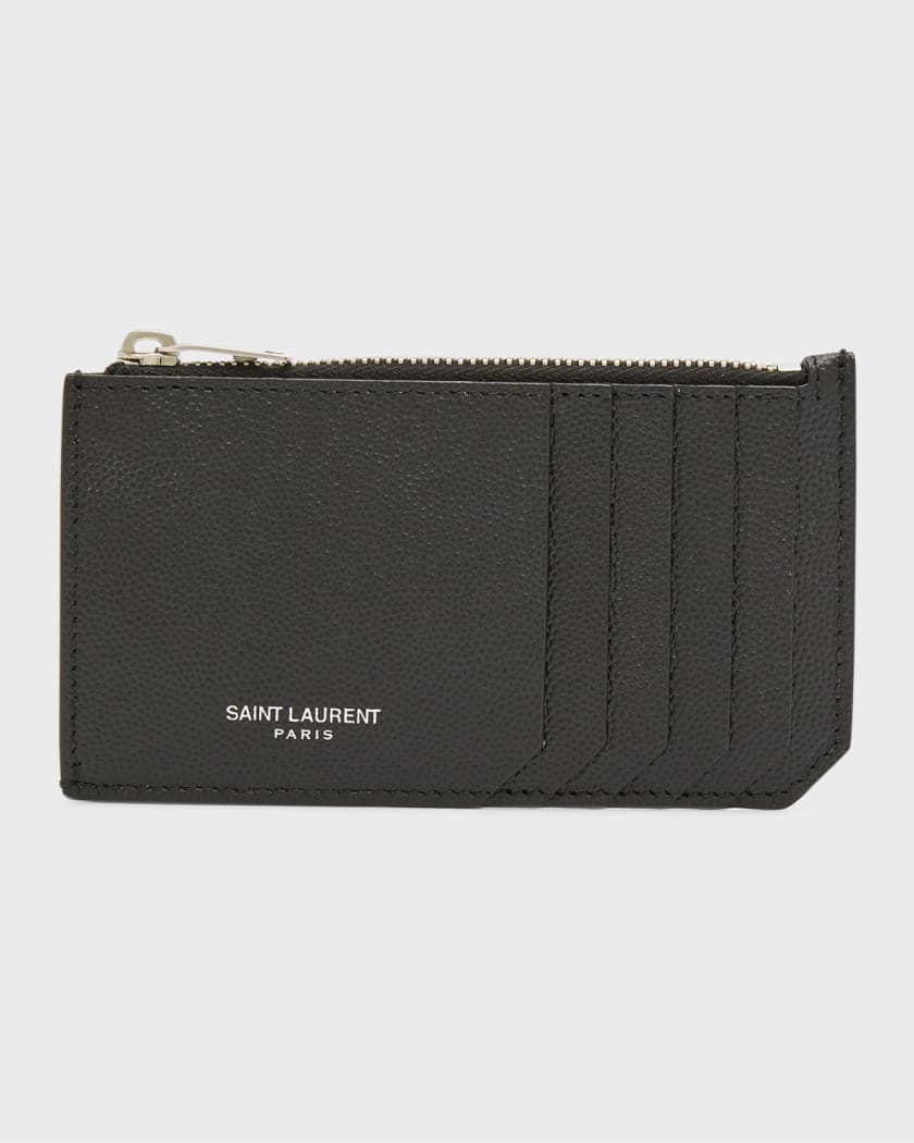 Yves saint laurent grain leather card holder clearance