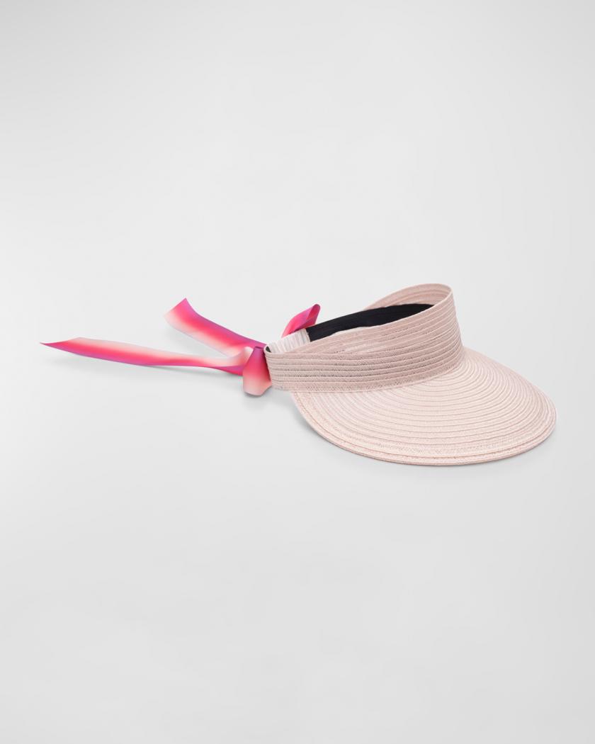 Eugenia Kim Ricky Ombre Grosgrain & Hemp Visor | Neiman Marcus display picture 2