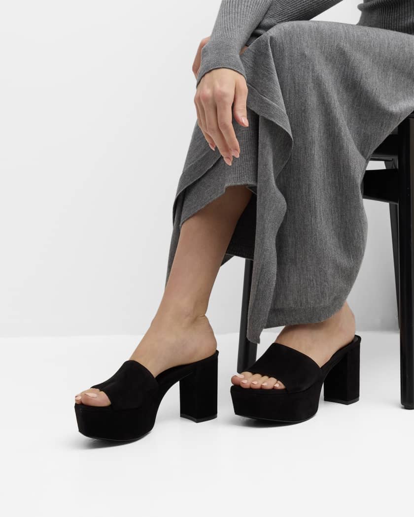 Stuart weitzman outlet suede mules