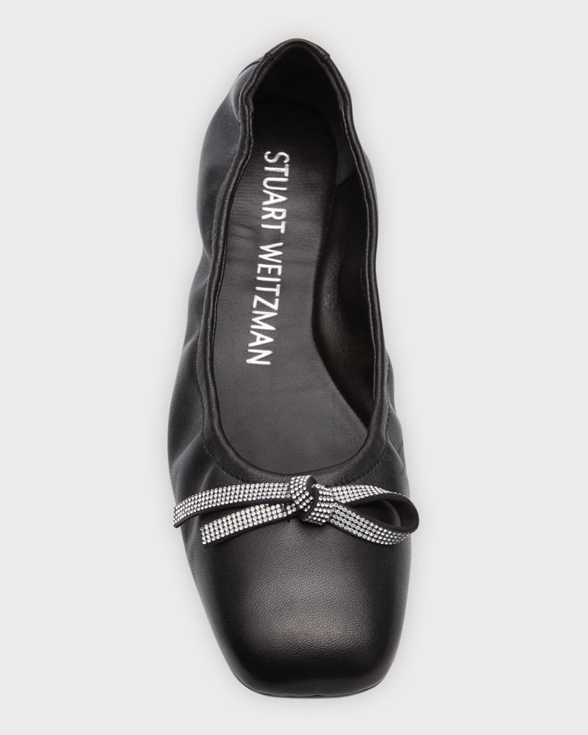 Stuart Weitzman SW Lambskin Bow Ballerina Flats Neiman Marcus
