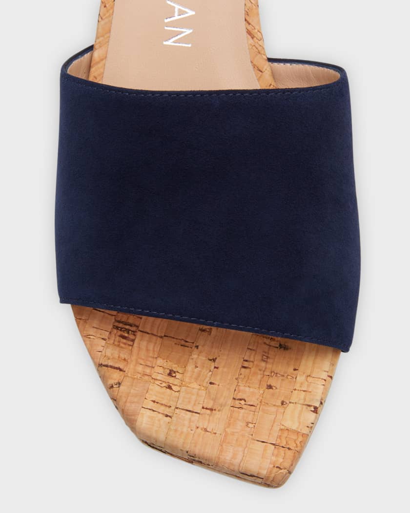 Stuart Weitzman Square High Suede Platform Sandals Neiman Marcus