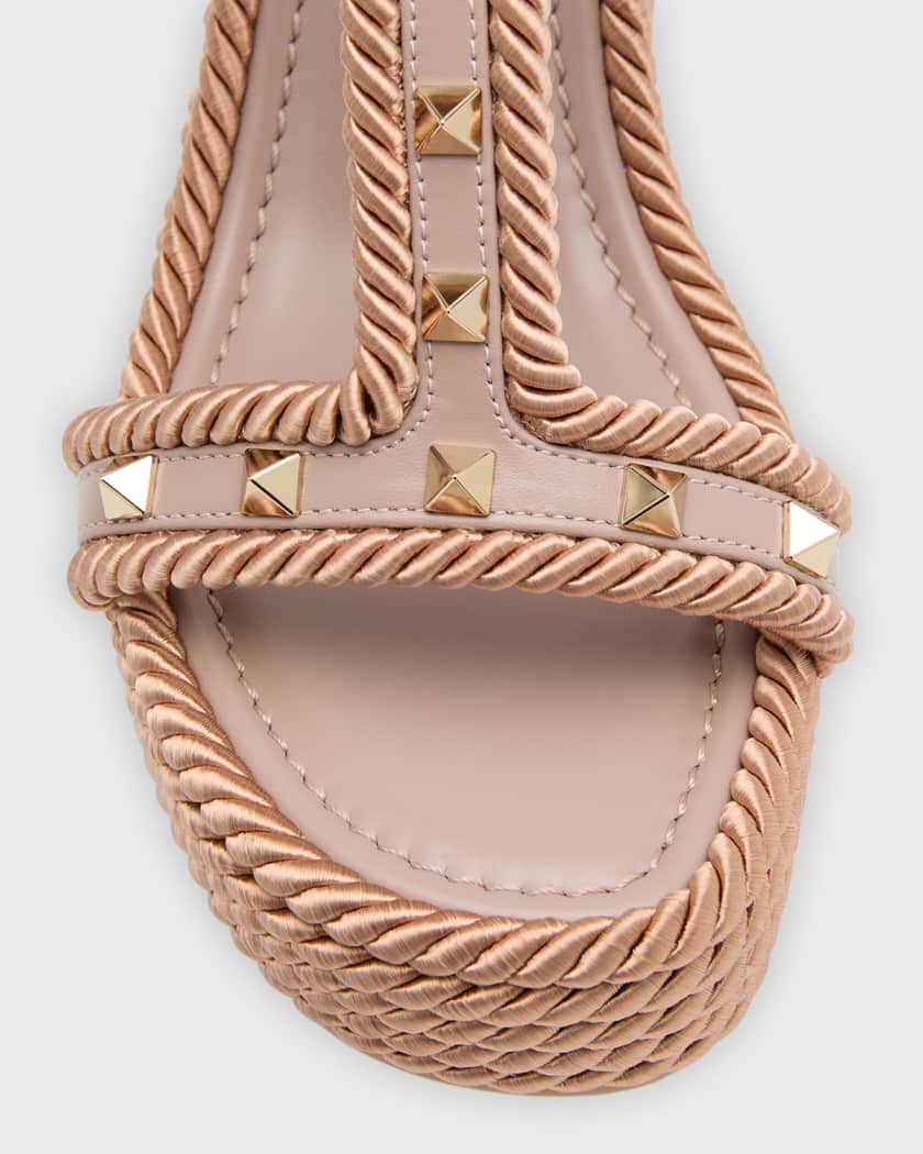 Rockstud Torchon T Strap Espadrille Sandals