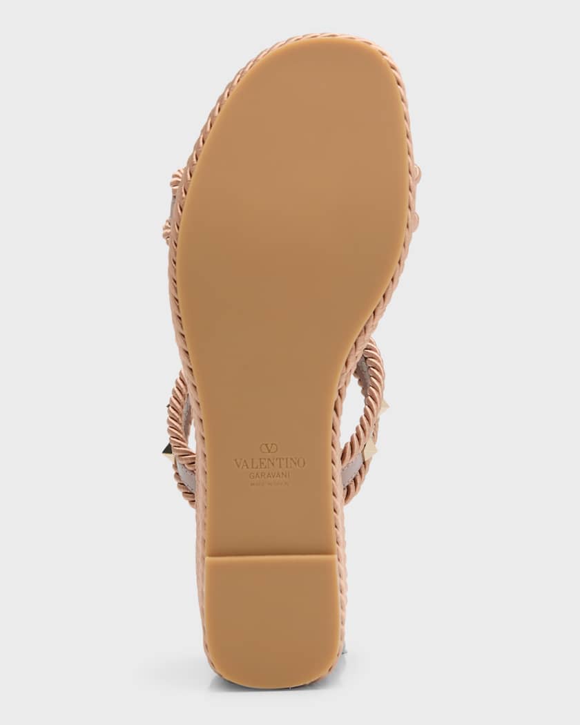 Rockstud Torchon T Strap Espadrille Sandals