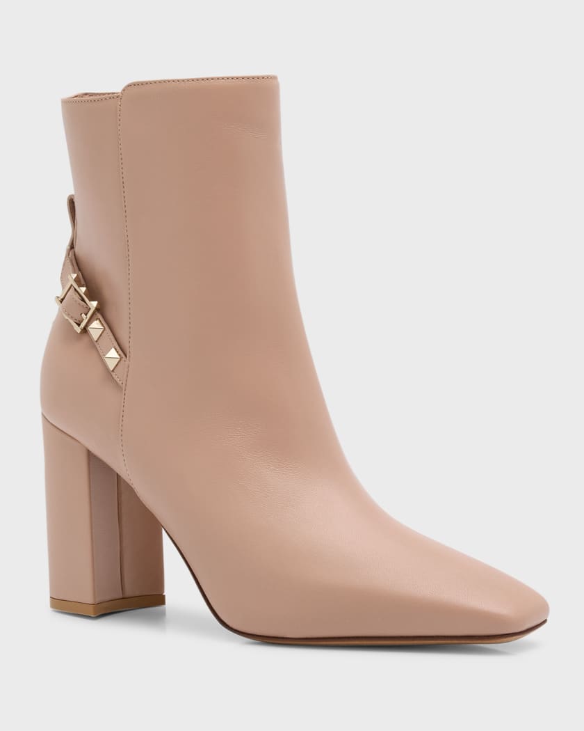 Rockstud block clearance heel bootie