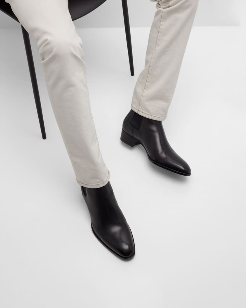 Saint Laurent Men s Wyatt 40 Leather Chelsea Boots