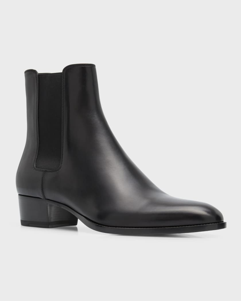 Saint Laurent Men's Wyatt 40 Leather Chelsea Boots | Neiman Marcus