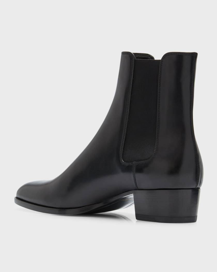 Saint Laurent Men s Wyatt 40 Leather Chelsea Boots Neiman Marcus