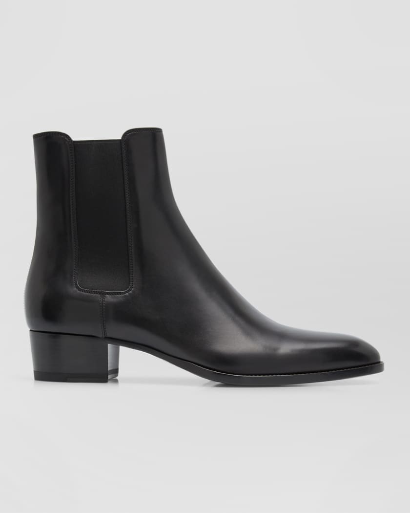 Saint Laurent Men's Wyatt Leather Chelsea Boots | Neiman Marcus