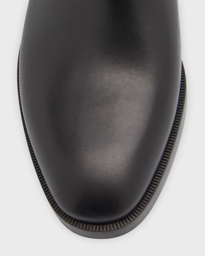 Nell Leather Chain Tall Riding Boots