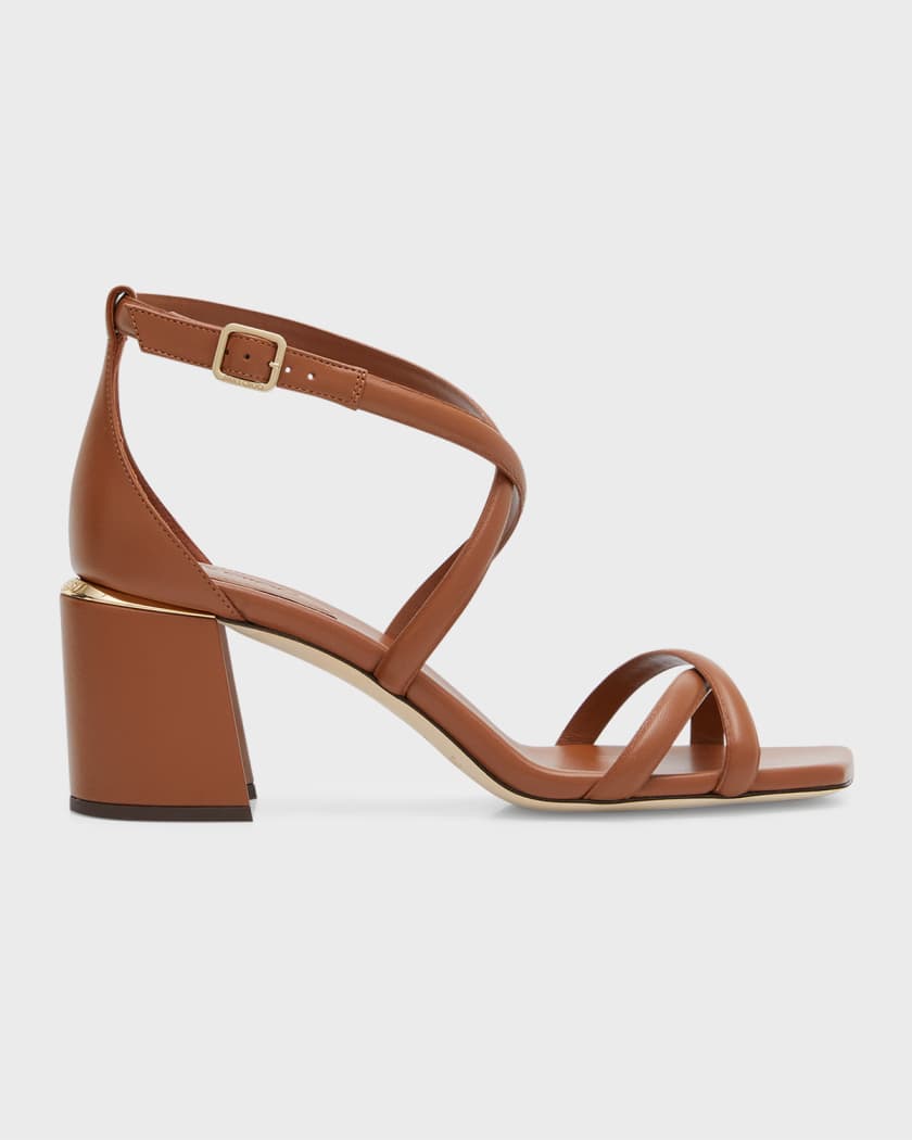 brown leather sandals heel