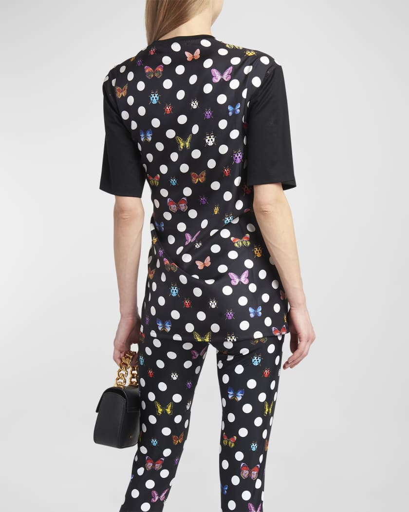 Versace Women's Allover Polka Dot Short-sleeved Shirt