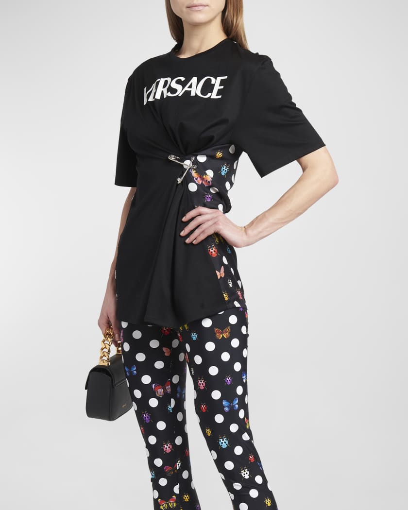 Versace Women's Allover Polka Dot Short-sleeved Shirt