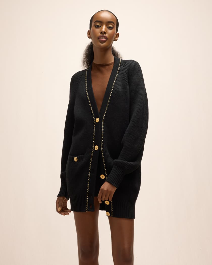 Gold button sweater sales