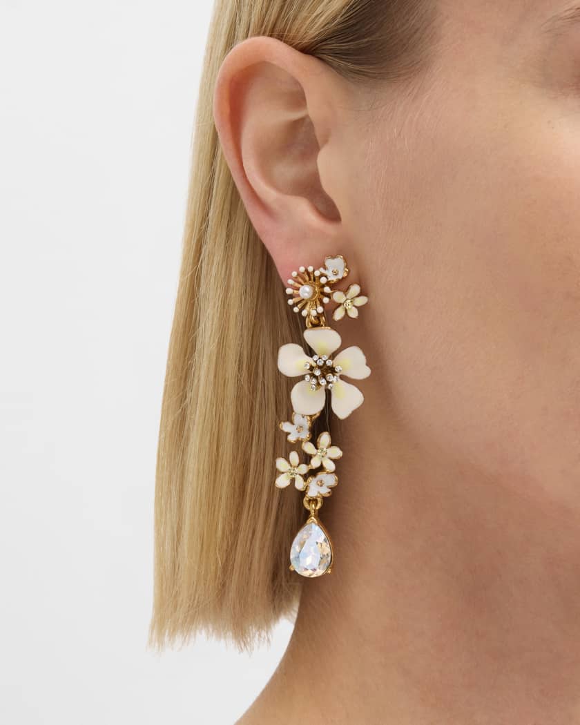 RECYCLED PLASTIC EARRINGS, surgery steel 316L, Recycled Bottle jewelry,  Bloom long Earrings, Flowers long earrings, Bloom Dangle Earrings