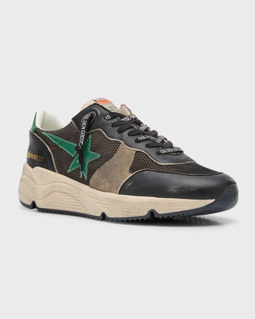 Men's Running Sole Mesh & Leather Sneakers
