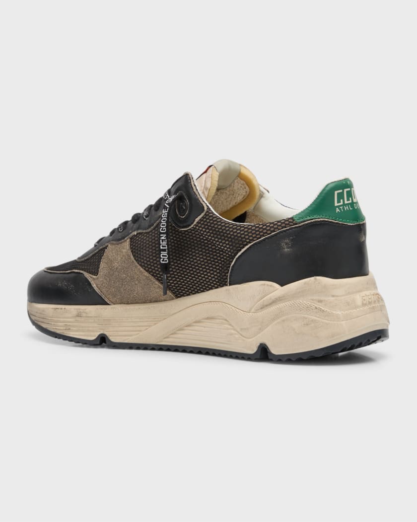 Men's Running Sole Mesh & Leather Sneakers