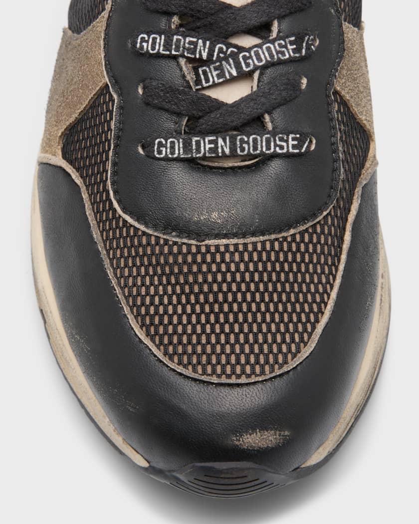 Men's Running Sole Mesh & Leather Sneakers