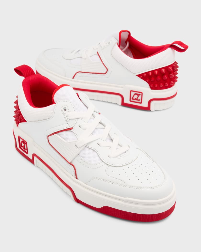 Replica Louis Vuitton LV Trainer Sneakers In White/Red Leather