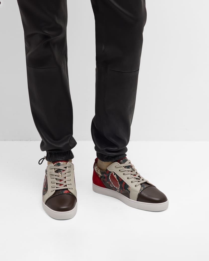 Christian Louboutin Men's Louis Junior Orlato Leather Low-Top Sneakers -  Bergdorf Goodman