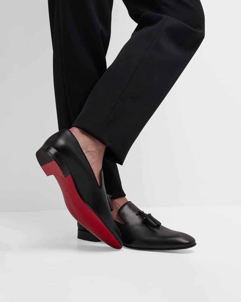 Christian Louboutin Men's Dandelion Red-Sole Leather Loafers - Bergdorf  Goodman